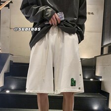 夏季新款排扣短裤潮牌宽松休闲裤运动裤313A-1-KK285-P45控价58，男装休闲裤，星座808A-1