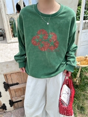 2025舒适百搭简约番茄炒色卫衣秋冬新款时尚潮流，女装卫衣/绒衫，湘姗