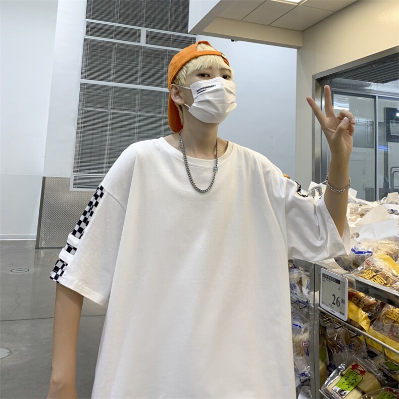 设计感宽松短袖t恤男夏季2024潮牌青少年雅痞休闲五分袖体恤,男装T恤,星座1013