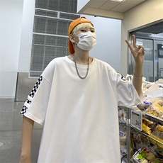 设计感宽松短袖t恤男夏季2024潮牌青少年雅痞休闲五分袖体恤，男装T恤，星座1013