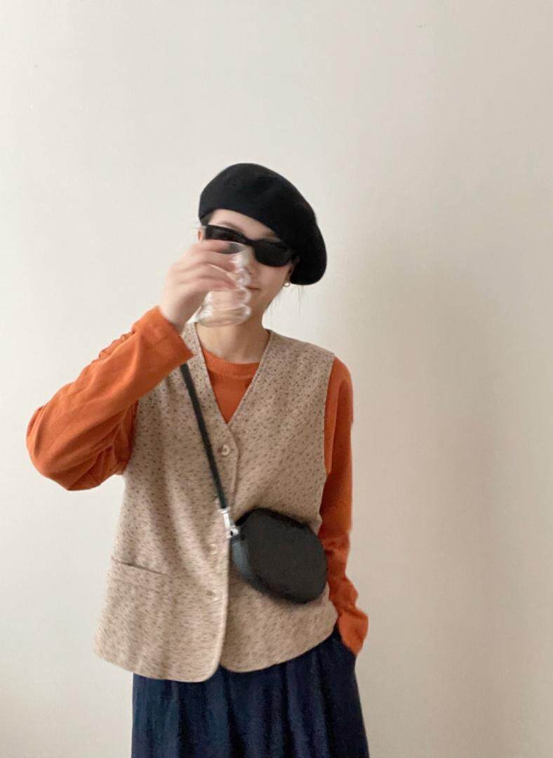 复古印花小马甲，女装马甲，HZH