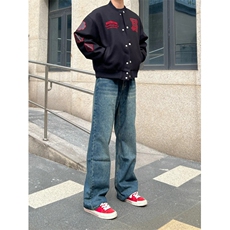 J9830-P73原版质量毛呢面料/有内里休闲棒球服夹克外套，男装夹克，星座617A-2