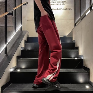 长裤宽松型春秋潮流时尚潮牌新款条纹青春流行男潮休闲裤运动裤