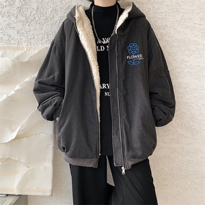 控价158牛仔棉衣男大码加绒羊羔绒牛仔棉服男棉袄 NM53274-P140图片