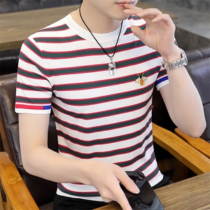 7361-P55欧洲站2025夏季新款刺绣t恤男冰丝短袖男士潮牌半袖图片