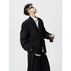 简约刺绣金属扣设计休闲西装大码M-5XL韩版西服男XF78085P85控128，男装西服，星座227-7