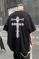 B239-1111-P25模糊十字架字母印花夏季重磅半袖短袖T恤男美式，男装T恤，星座514-2(原B239)