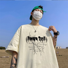 可设48小时发货支持抖音得物来样二开230克重磅美式短袖t恤MT366，男装T恤，电商A486