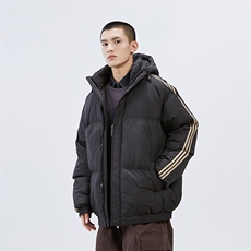 冬季港风三条杠撞色连帽棉衣加绒加厚拼色加厚棉衣外套MY6088P90，男装棉衣，电商A128