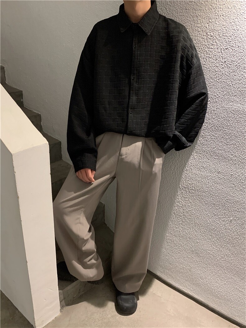 2025秋装新款港风休闲长袖宽松衬衫外套男女情侣A338-1YC01P50,男装衬衫,电商D325