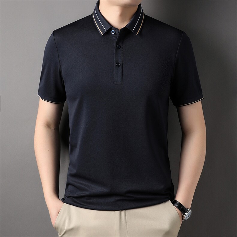 AL5901钱塘2020-3夏季新款男士短袖T恤翻领纯色休闲上衣P52,男装T恤,钱塘207-3