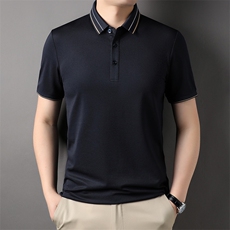AL5901钱塘2020-3夏季新款男士短袖T恤翻领纯色休闲上衣P52，男装T恤，钱塘207-3