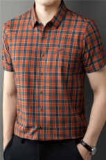 DN3645春夏男士新款短袖衬衫青年修身翻领衬衣休闲打底衫，男装衬衫，电商B360