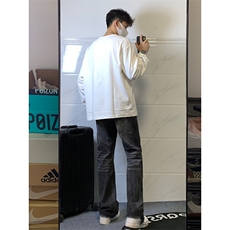 B221美式ins高街暗黑小众个性宽松直筒牛仔裤LK23140-P65控88，男装牛仔裤，电商B221