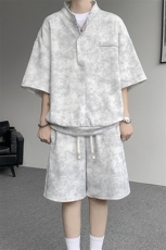 可拆开卖！立领POLO衫短袖t恤套装男生休闲运动青少年搭配帅气夏，男装T恤，电商B312