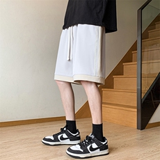 夏季新款冰丝垂感短裤港风休闲裤男免烫宽松凉感K23205-P39控58，男装牛仔裤，星座717