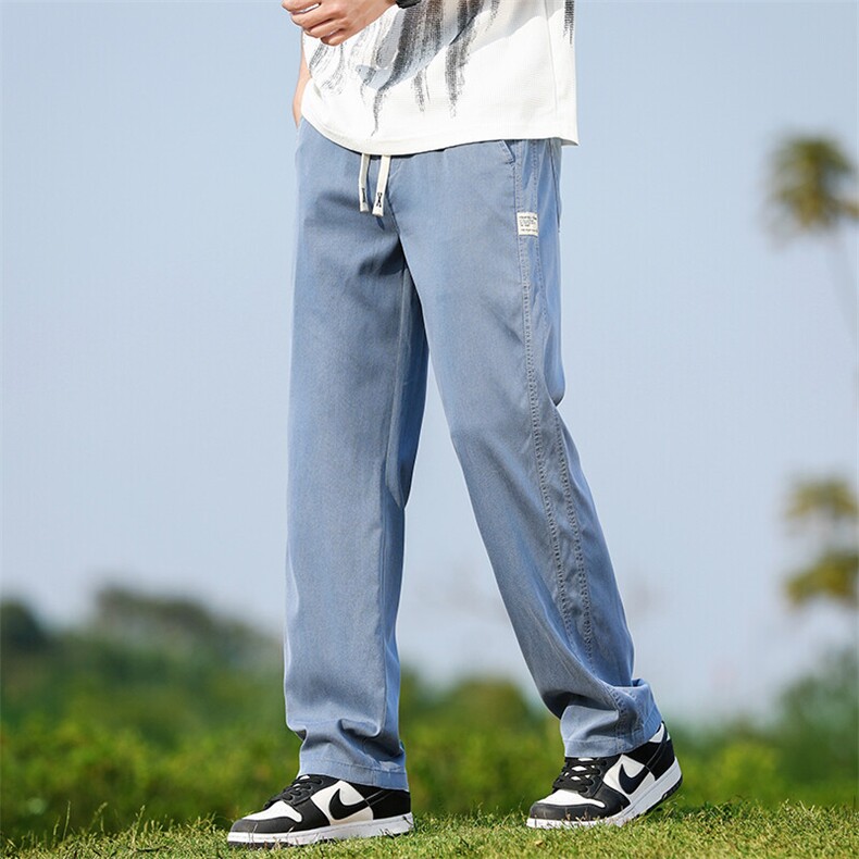 夏季休闲青少年宽松潮冰丝莱赛尔天丝运动拖地裤1048-p45四季有货,男装休闲裤,星座224-3