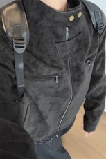 特批P85无差价cleanfit扎染正肩PU皮衣大码机车夹克外套男J5238，男装皮衣，电商A001