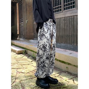 2026港风冰丝扎染抽绳大码M-5XL风休闲裤有套装88798P45图片