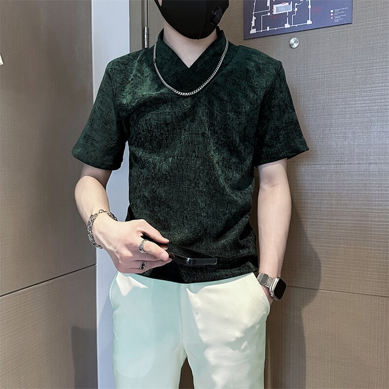 春夏季打底衫男潮流修身短袖T恤社会小伙301C-DT76-P58控78,男装T恤,星座301C（原B323）
