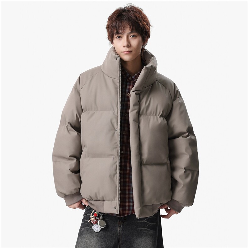 新款冬季羽绒立领PU皮棉服棉袄韩版宽松外套A436-2522-P80图片