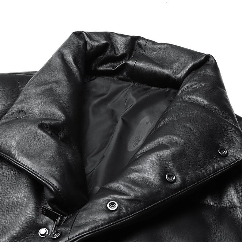 DLSN22071羽绒皮衣男头层绵羊皮白鸭绒羽绒服皮风衣P1300，男装皮衣，电商B360