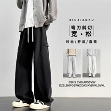 美式斜切M-5XL华棉62%弯刀卫裤帅裤子直筒运动裤X1600特批29，男装休闲裤，星座718
