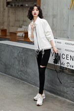 港风棒球服小个子短外套2021年春季新款韩版百搭宽松短外套女，女装短外套，辉之琳