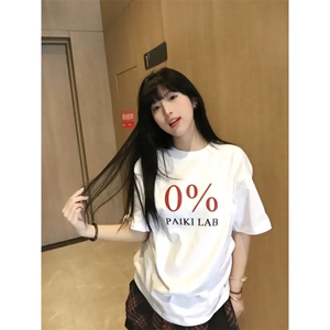 T0631-P25 潮休闲美式复古短袖 男女款纯棉字母印花上衣图片