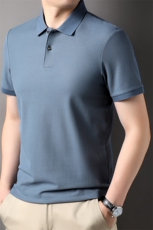 精梳棉夏季男士纯色POLO衫中年商务休闲翻领保罗短袖男T恤衫，男装T恤，电商B212（原钱塘6029）