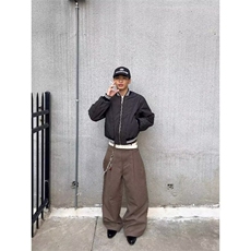 褶皱肌理双面穿棒球服男款春秋季美式复古宽松休闲高级感夹克外套，男装夹克，星座506A