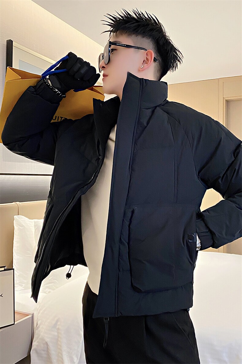 AY86/P138控178冬季社会小伙简约韩系棉袄痞帅设计感棉衣男黑首2,男装棉衣,星座305B-1