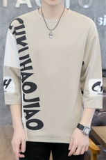 T恤男短袖2023夏季时尚韩版潮流七分袖衣服男体恤打底衫T819-P26，男装T恤，星座1402-1
