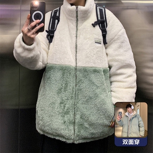 主推十万现货韩版羊羔毛拼接图案保暖摇粒绒棉衣外套MY9073-P80图片