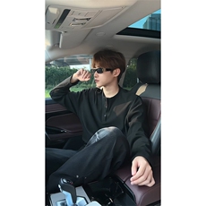 亨利领德绒打底衫长袖复古纯色高级感宽松上衣男款T3692-特价P20，男装T恤，电商A007