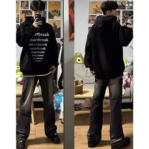 1506/QA2150/P52卫衣男连帽春秋季ins港风宽松潮牌字母印花外套图片