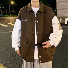 JK808P68港风拼接翻领百搭休闲宽松夹克外套男，男装夹克，星座1204-3