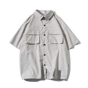 2021夏白底风潮短袖衬衫 面料：100%棉 C555-P35图片