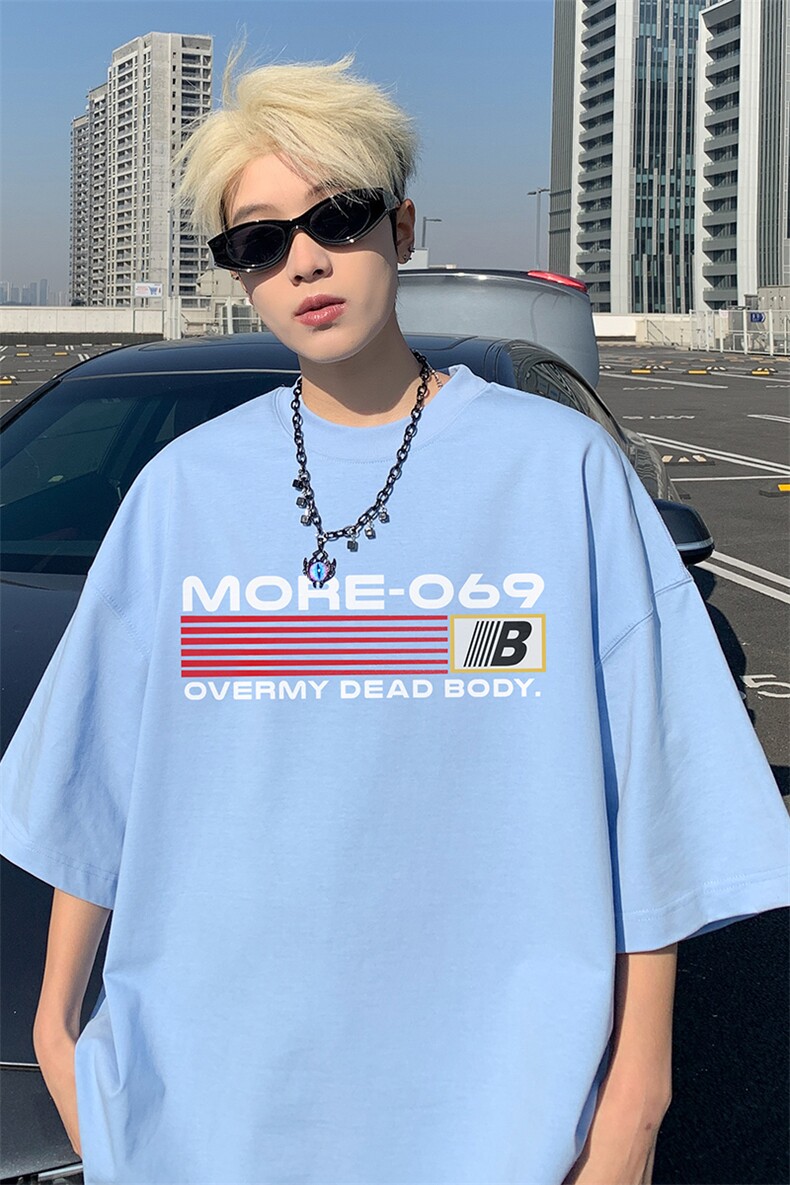 已注册新款抖音直播得物男女短袖T恤220克纯棉T5138P21,男装T恤,电商C408-1(原B339-1)