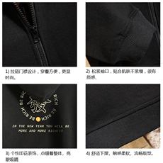 KS21163-P38加绒款-P43连帽开衫卫衣男运动外套大码班服砖墙，男装卫衣，电商A040A