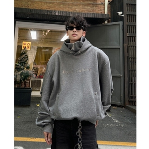 WY9653-P60美式高街解构拼接满天星连帽卫衣男潮牌痞帅宽松外套图片