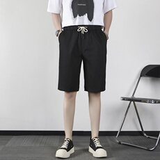 短裤夏男士休闲薄款五分裤工装男士裤宽松运动系绳沙滩裤VS853，男装牛仔裤，星座1116A-2（原606A-1）