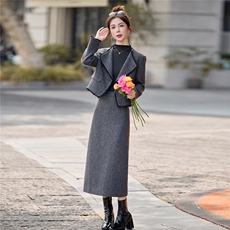 洋气减龄小香风套装裙子2025秋冬新款女装外套套装裙穿搭，女装套装/套裙，众宇琦