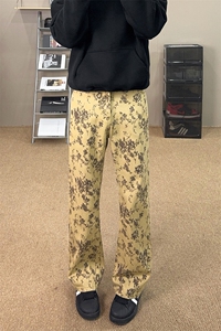 B221美式ins高街宽松直筒印花牛仔裤LK25458-特P45控78图片