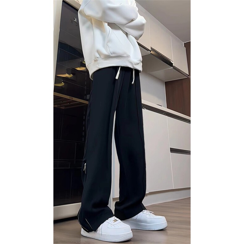 现货 春季新款ins坠感休闲西裤男潮流宽松学生阔腿西裤XK301-P50图片