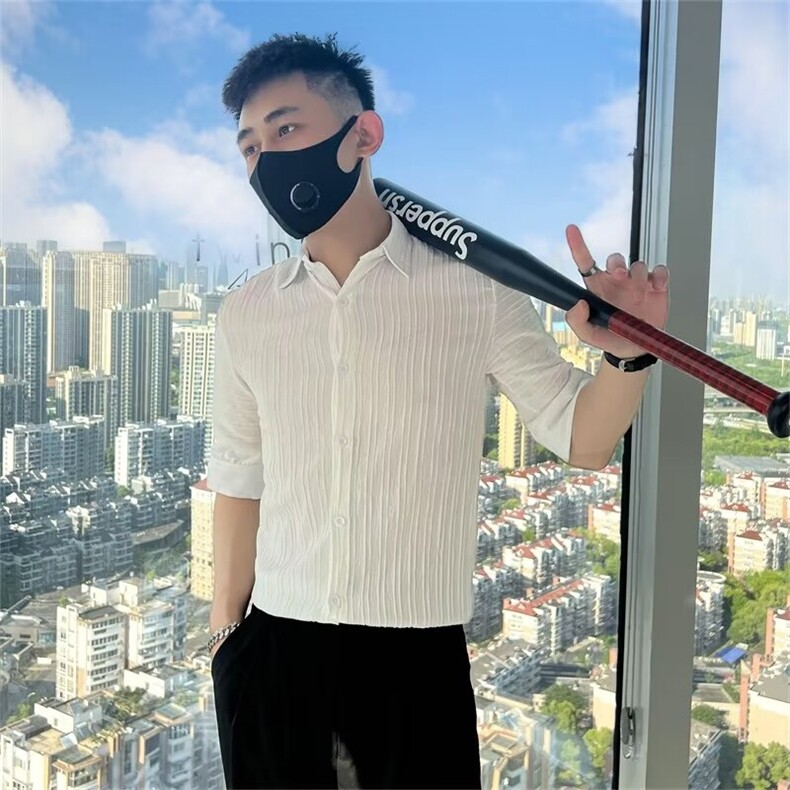 纯色衬衫上衣条纹外套修身T198,男装衬衫,星座1116A-2（原606A-1）