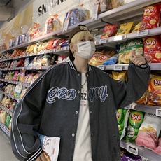 棒球服男春秋美式牛仔夹克oversize潮牌欧美高街外套JK0282-P70，男装夹克，星座308B-1