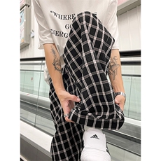 复古格子休闲裤港风阔腿男女宽松慵懒拖地裤5X1059-TP2549，男装休闲裤，电商A102