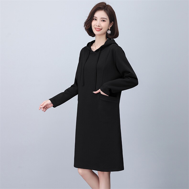 时尚显瘦长袖针织连衣裙优雅气质女装舒适百搭,女装连衣裙,韩派