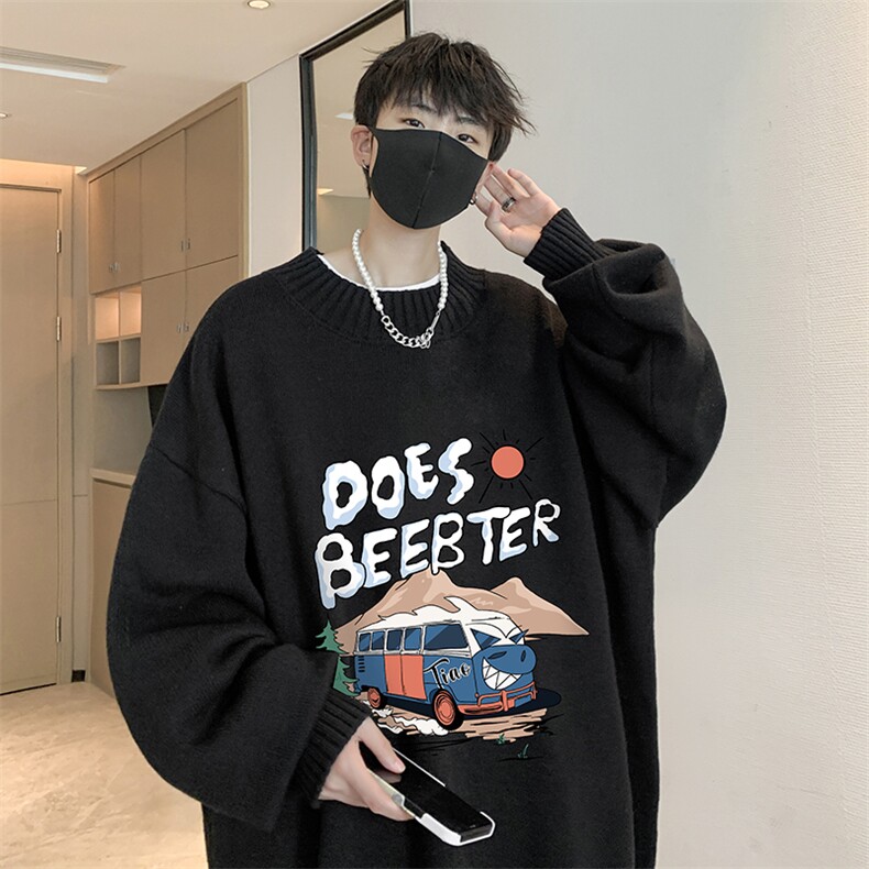 半高领毛衣男士大码针织衫男毛线衣男 M18269-P45 加绒款-P65图片